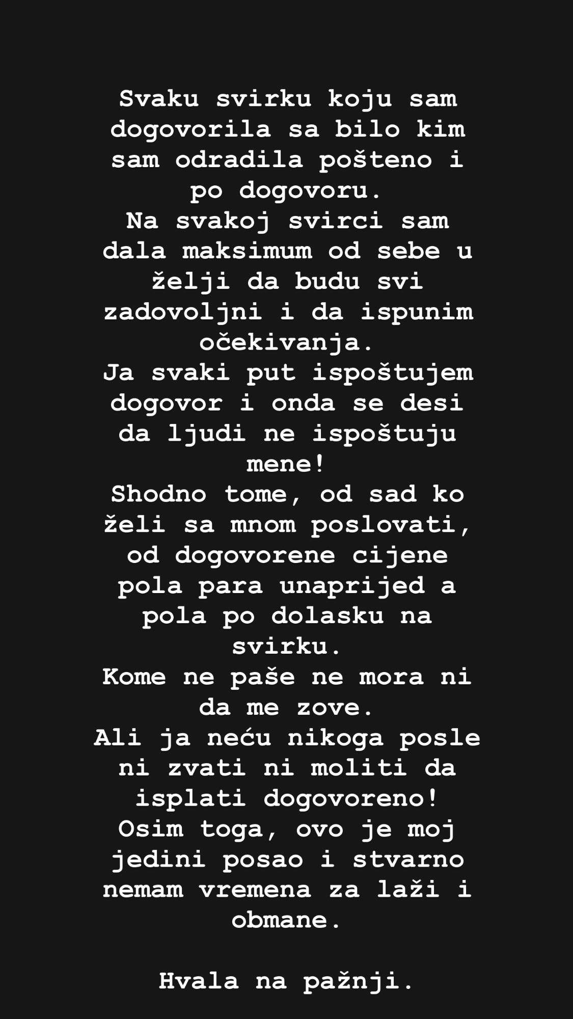 Slađa Zubčević prevarena, pevačica se hitno oglasila: "Od sada uzimam pola para unapred" 6 375748816 18387426736033220 7181635068326167618 n