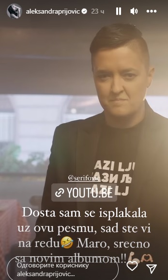 Marija Šerifović rasplakala Aleksandru Prijović, pa se oglasila: "Dosta je" (VIDEO) 6 prija