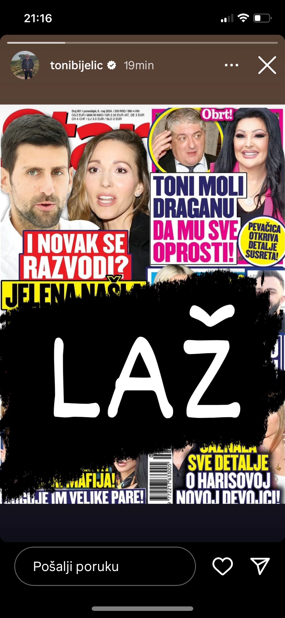 toni molio draganu za pomirenje