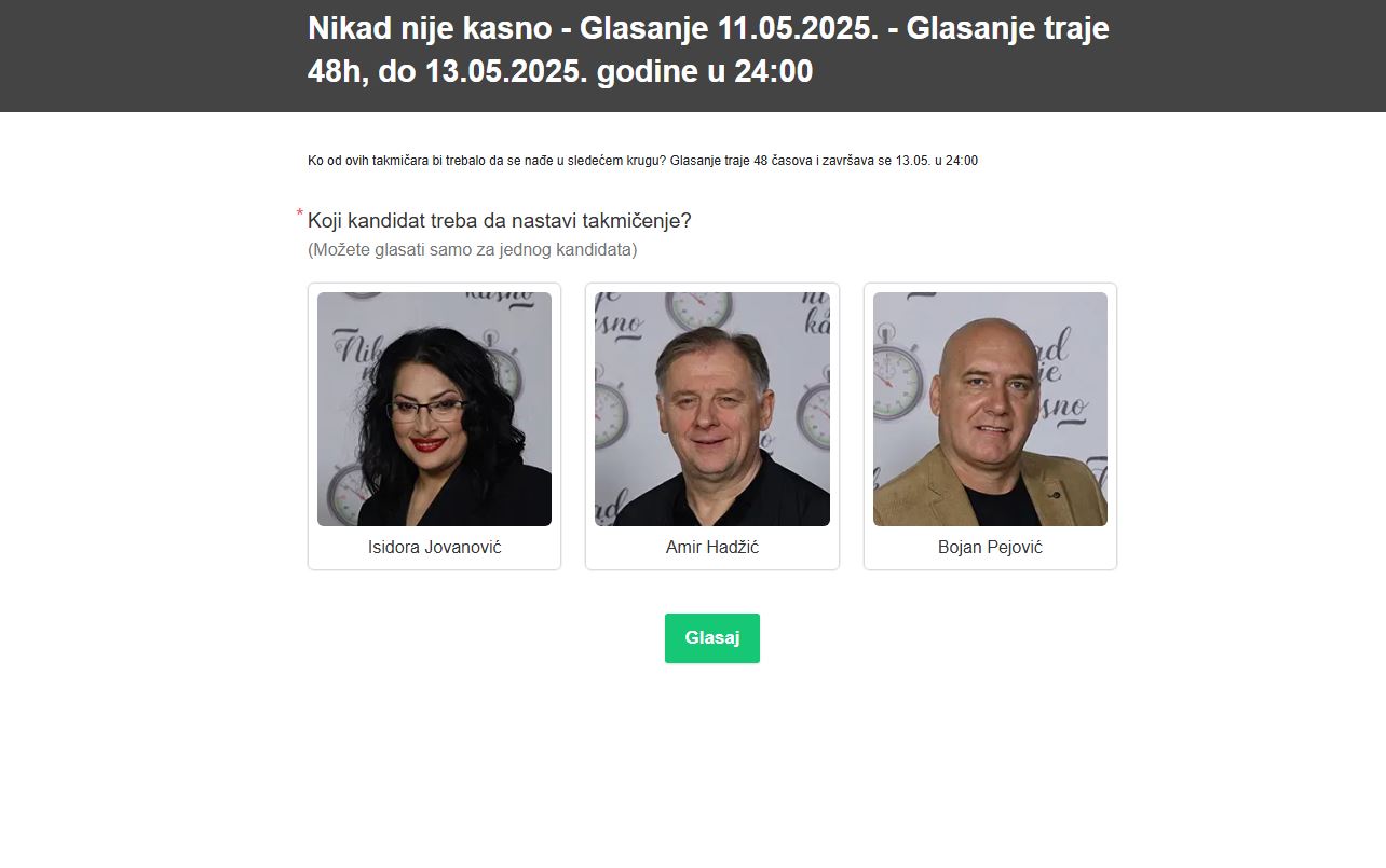 Isidora, Amir ili Bojan? Vi odlučujete ko će biti polufinalista 8 Capture 2