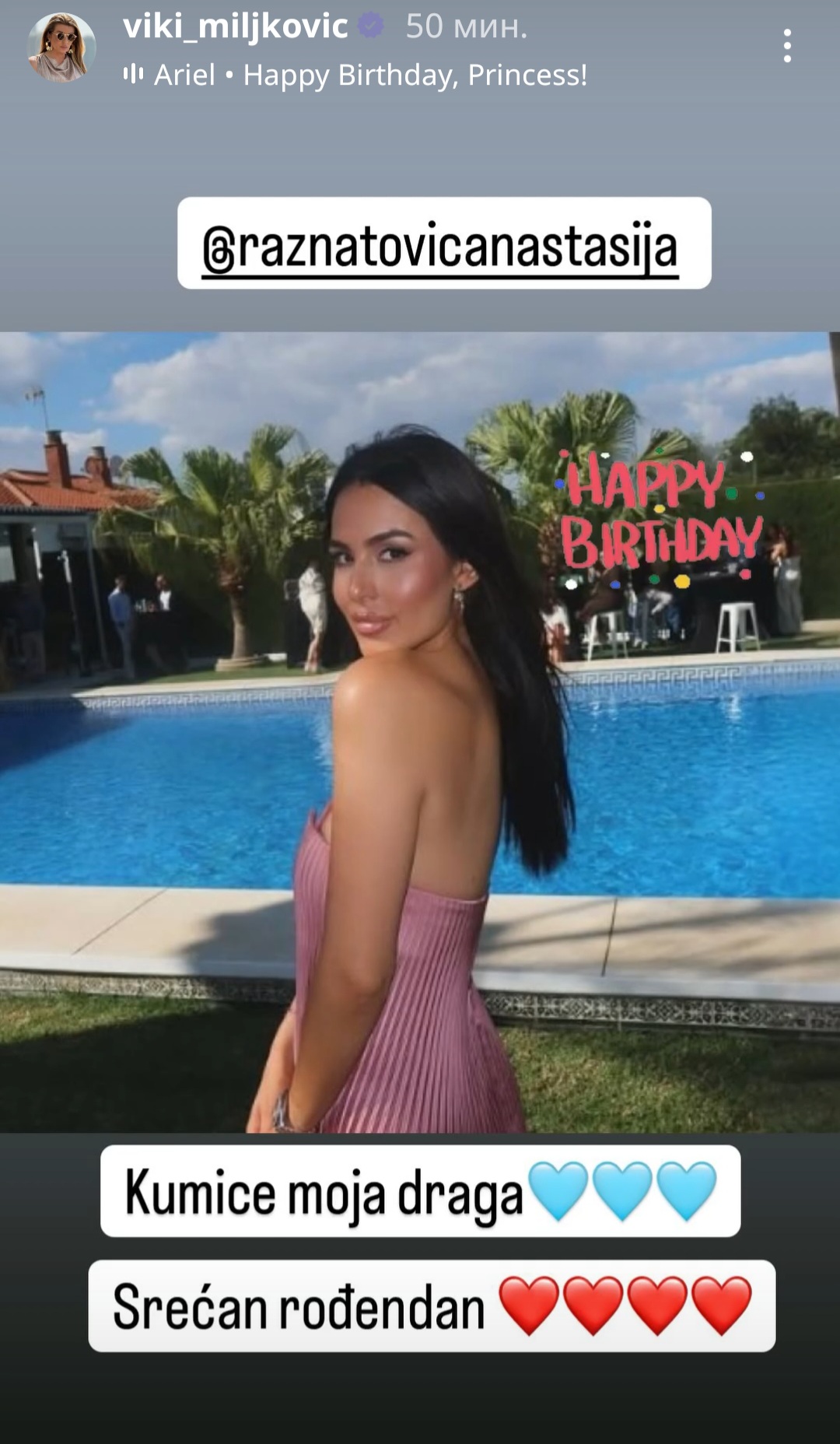 Viki Miljković se javno obratila Cecinoj ćerki: "Kumice moja draga" 6 Screenshot 20250525 133927 Instagram