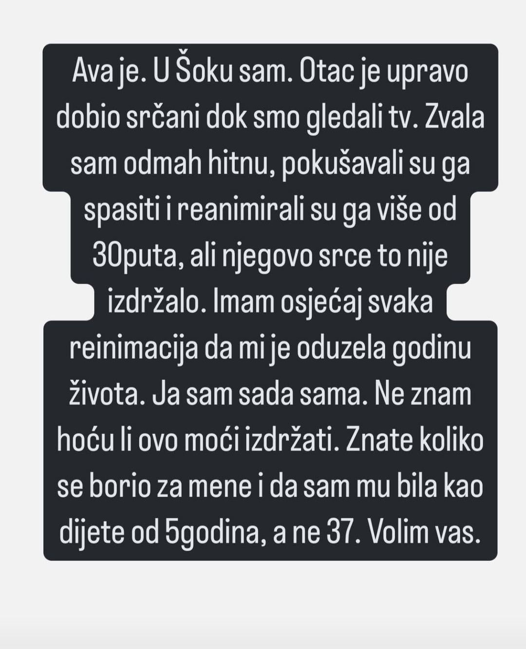 Preminuo otac poznate rijaliti učesnice: "Dobio je srčani dok smo gledali TV, 30 puta su ga reanimirali" 7 Screenshot 20250528 152755 Instagram