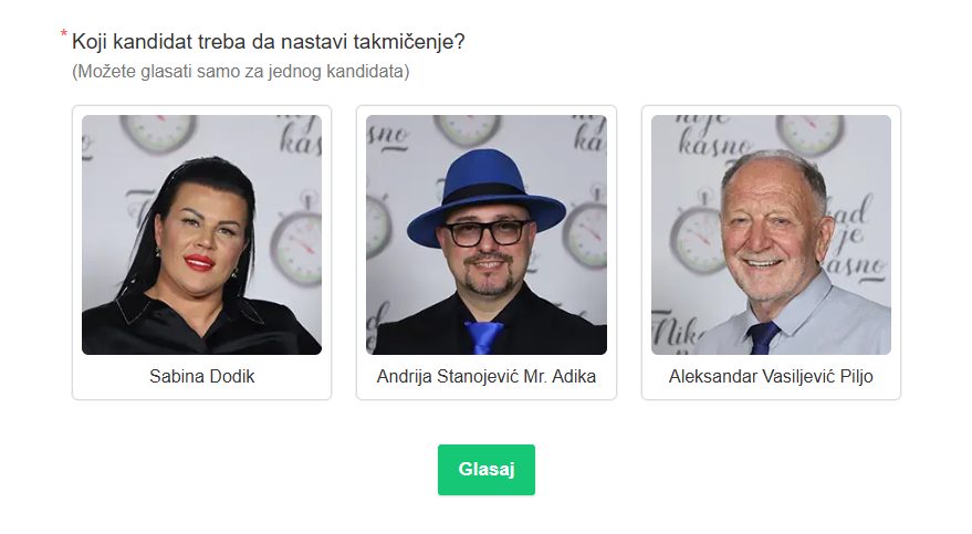 Ko će biti novi polufinalista emisije Nikad nije kasno? Vi odlučujete! 5 ko je na glasanu u nikad nije kasno 19.5
