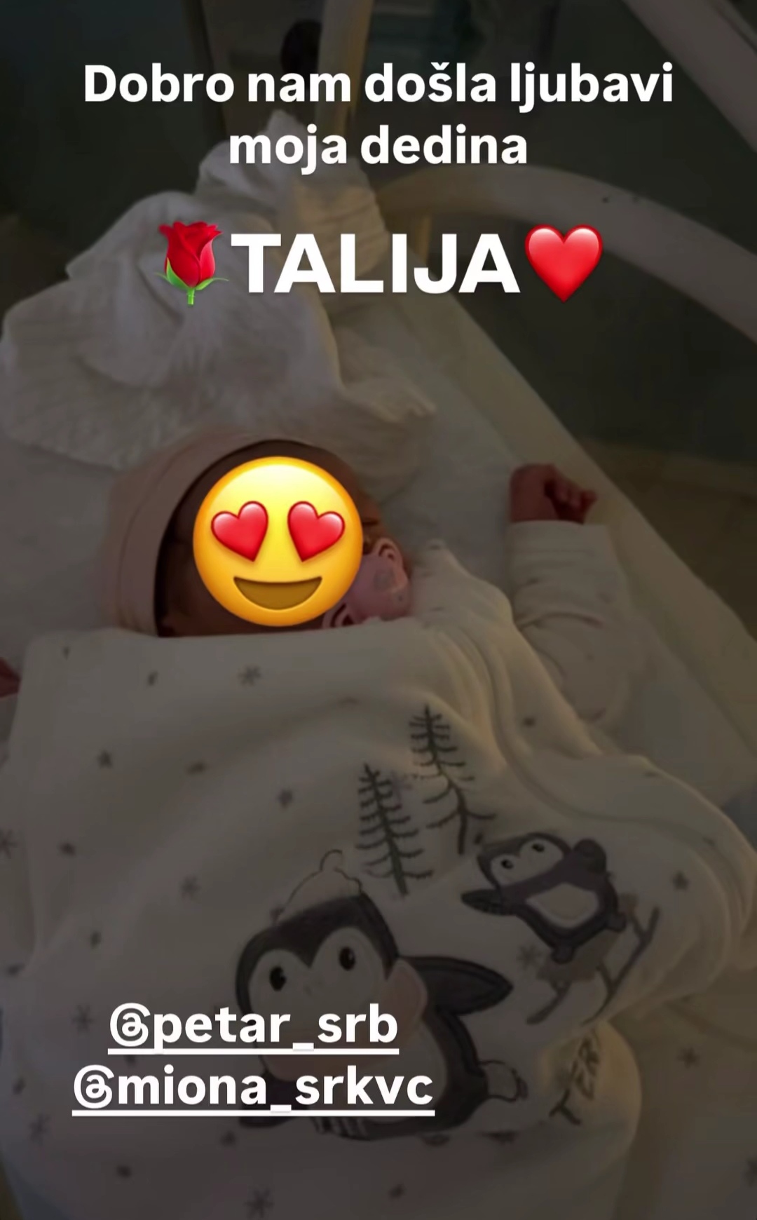 Nekadašnja učesnica "Zvezda Granda" objavila prvu sliku naslednice, mala Talija spava na tatinim grudima FOTO 6 miona
