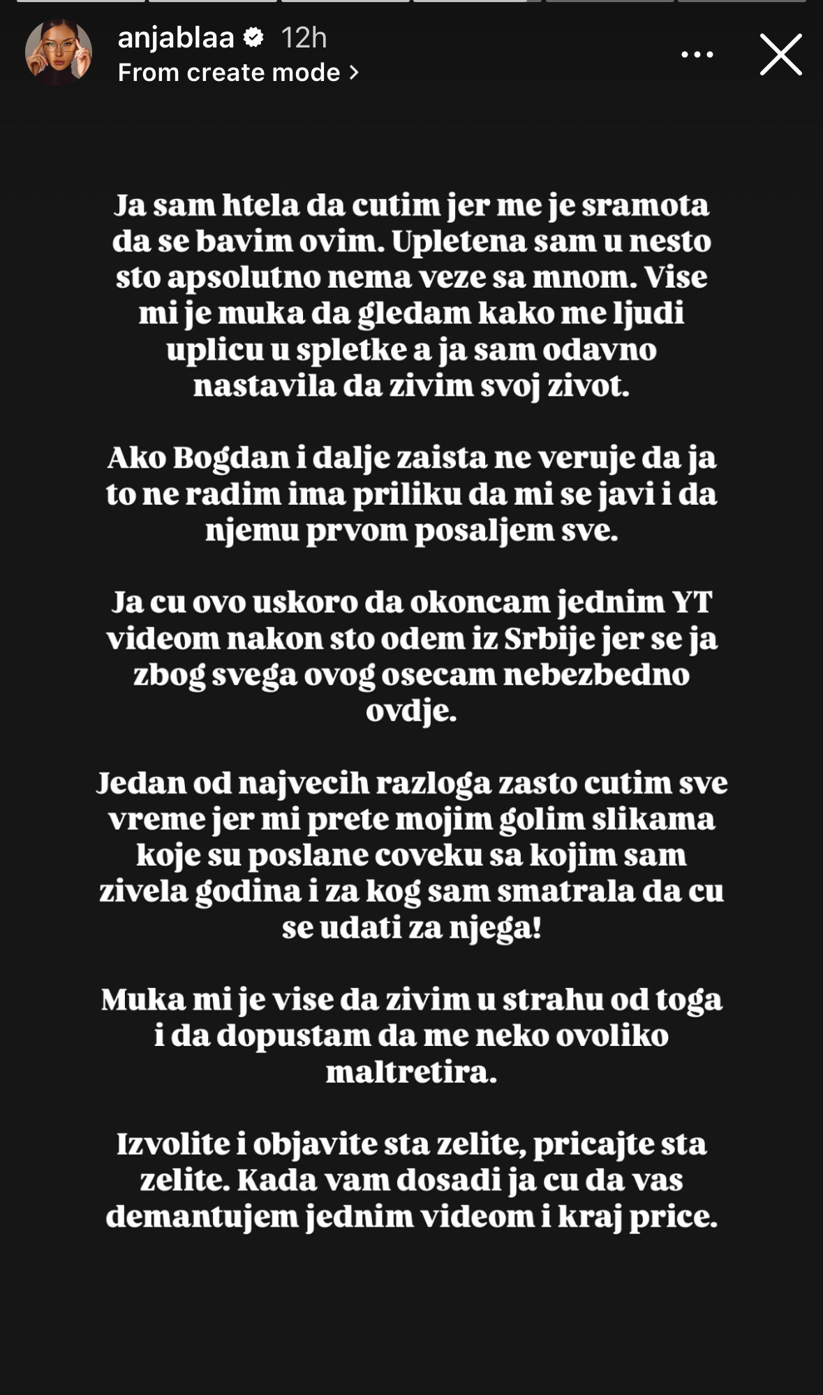 "Prete mi mojim golim slikama" Drama Anje Bla i Bake Praseta ne prestaje: "Odlazim iz Srbije, osećam se nebezbedno" 7 IMG 4023
