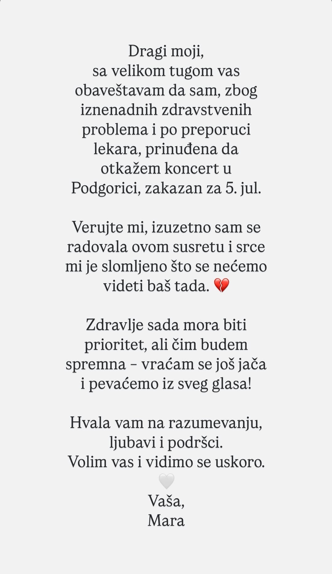 Mariji Mikić ugroženo zdravlje, hitno se obratila na mrežama: "Srce mi je slomljeno" 7 Marija Mikic 4