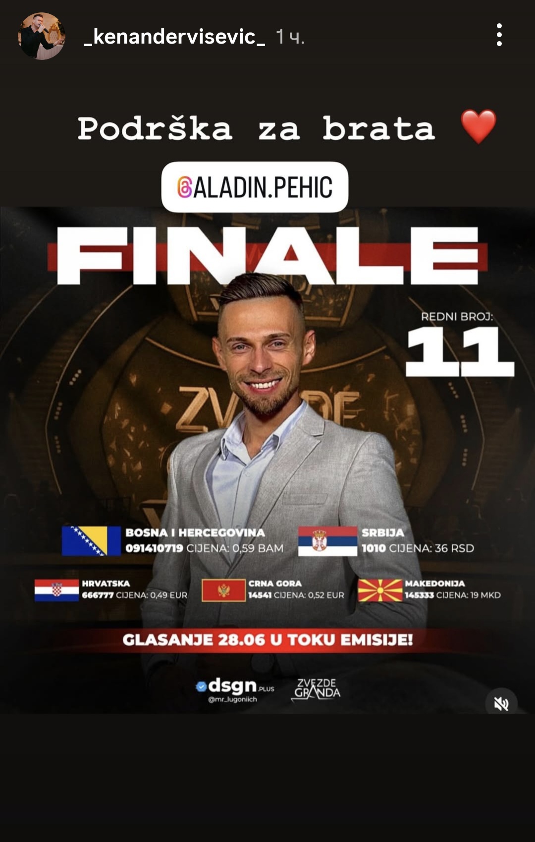 Nekada se takmičio u finalu Zvezda Granda, a evo za koga će da navija u subotu 6 Screenshot 20250626 132449 Instagram