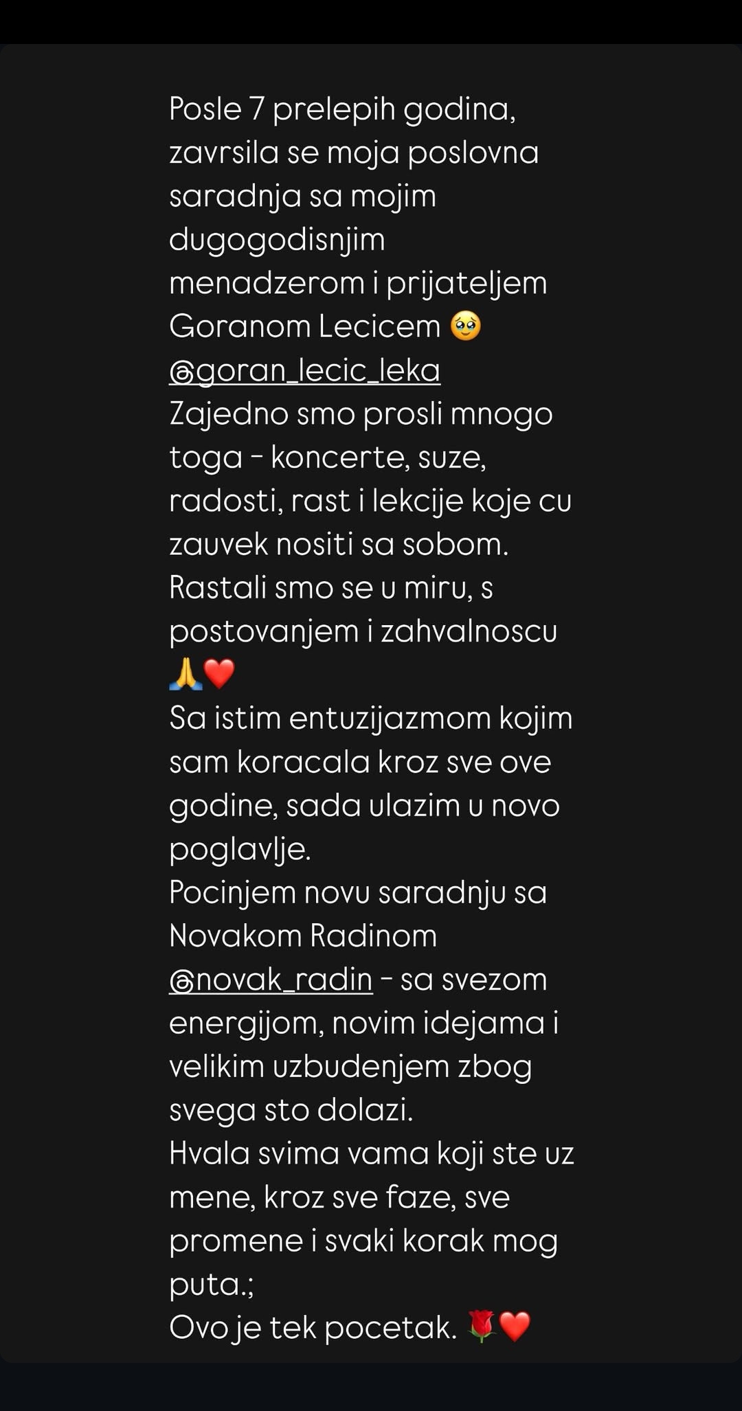 Emotivan rastanak nakon sedam godina, oglasila se Katarina Živković: "Prošli smo mnogo toga..." 7 Katarina Zivkovic stori