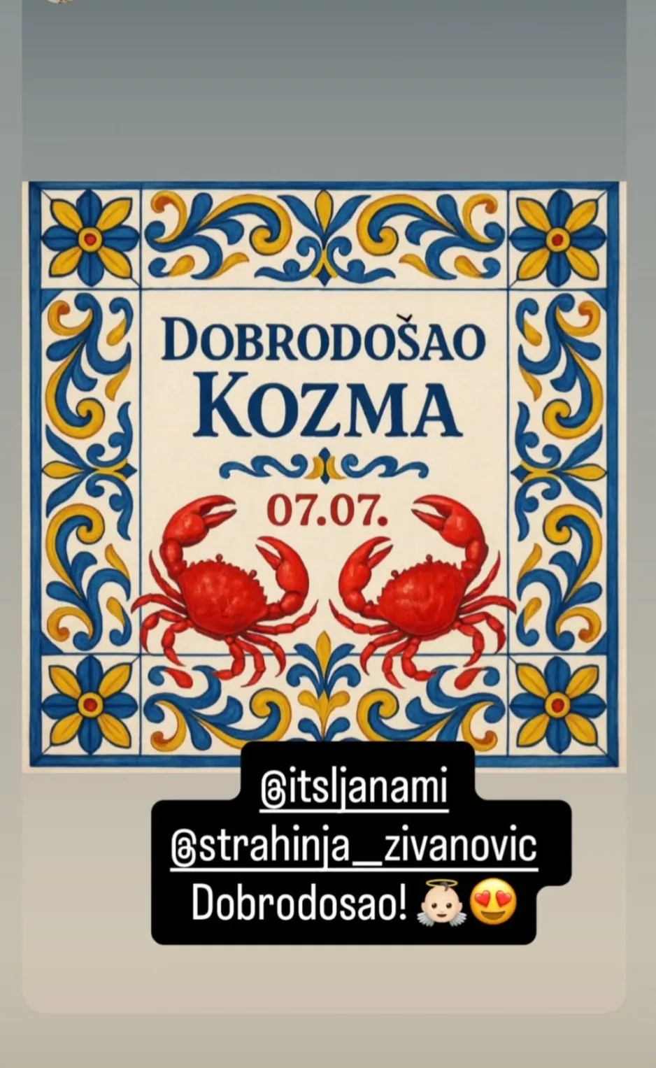 Zvezda Granda postao tata: Proveo 10 sati sa suprugom u porođajnoj sali, sinu dali najneobičnije ime 6 Screenshot 20250708 135215 Instagram