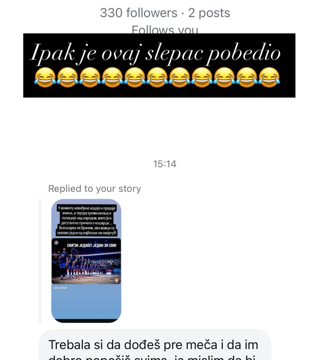 Milica Dabović dobija jezive poruke nakon što se obratila košarkašima, sve javno pokazala FOTO 7 Milica Dabovic 2