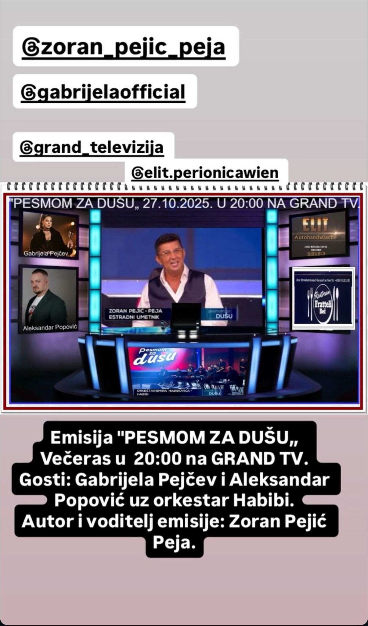 Prava muzička poslastica večeras kod Peje u emisiji 6 IMG 2734