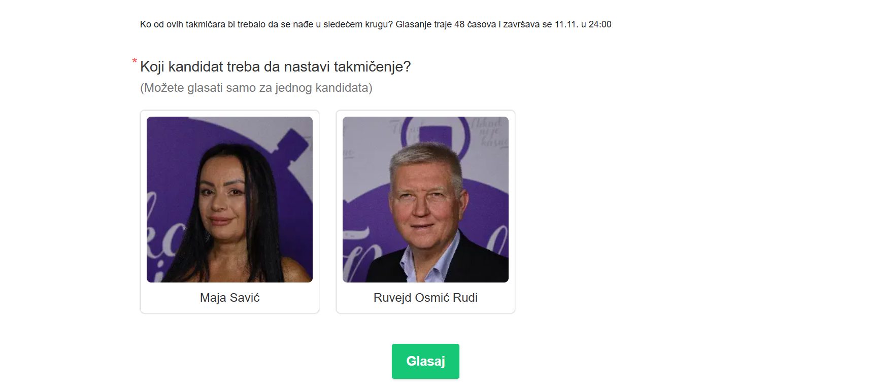 Ruvajd ili Maja? Od vas zavisi ko nastavlja takmičenje, evo kako se glasa 6 Screenshot 2025 11 10 074407