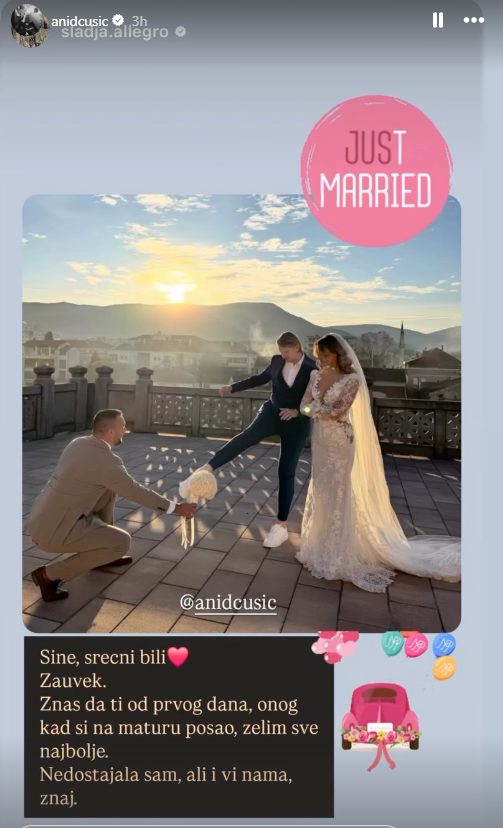 Pevačica se nije pojavila na svadbi zvezde "Granda", sad se oglasila: "Sine, od prvog dana..." 9 anid cusic
