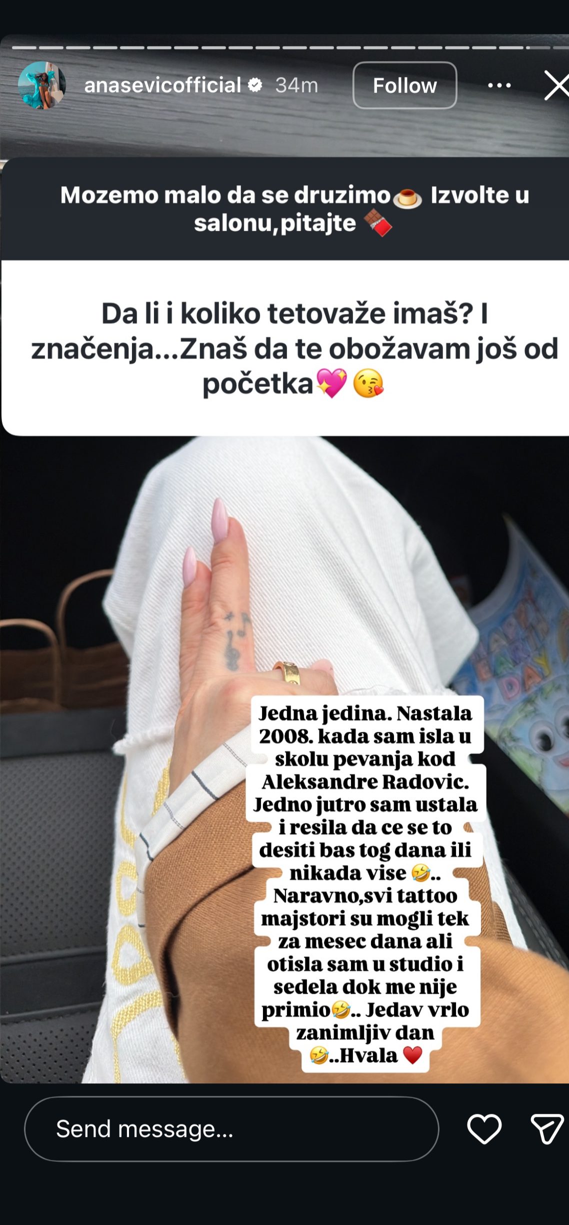 Ovo je krila godinama: Ana Sević pokazala tetovažu za koju niko nije znao, a nosi jaku simboliku (FOTO) 7 ana sevic tetovaza