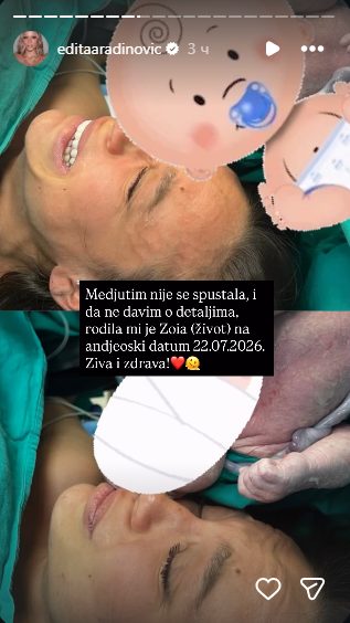 Edita Aradinović podelila detalje porođaja: Odbijala da primi epidural, pa završila na carskom rezu (FOTO) 11 Screenshot 2026 07 25 095603 1